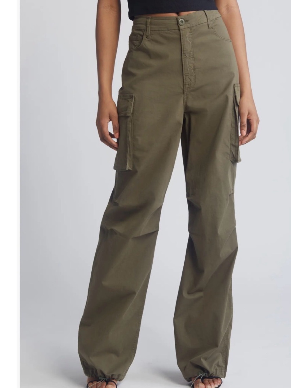Good American Olive Green Cargo Pants